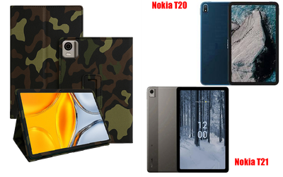 Чехол-подставка CRAYTON для Nokia T20, Nokia T21 – стиль, защита и ручная сборка, цвет Хаки тм