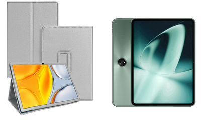 Чехол-подставка CRAYTON для OnePlus Pad, Pad 2, Pad Go, Pad Pro – стиль, защита и ручная сборка, цвет Серебро