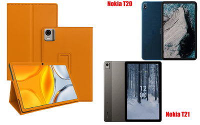 Чохол-підставка CRAYTON для Nokia T20, Nokia T21 – стиль, захист і ручна збірка, колір Помаранчевий
