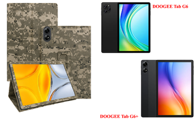 Чехол-подставка CRAYTON для DOOGEE Tab G6, DOOGEE Tab G6+ – стиль, защита и ручная сборка, цвет Пиксель М14