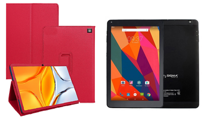 Чехол-подставка CRAYTON для Sigma mobile Tab A102, A103, A104 – стиль, защита и ручная сборка, цвет Малиновый
