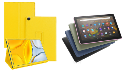 Чехол-подставка CRAYTON для Amazon Fire HD 10 (11th gen. 2021) – стиль, защита и ручная сборка, цвет Жёлтый