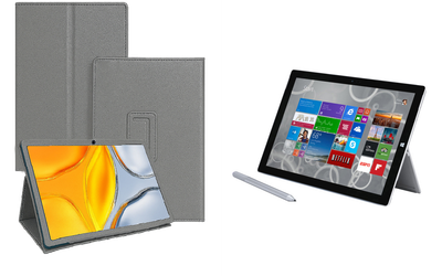 Чехол-подставка CRAYTON для Microsoft Surface Pro 2, Pro 3, Pro 4 – стиль, защита и ручная сборка, цвет Серый тм