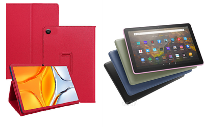 Чехол-подставка CRAYTON для Amazon Fire HD 10 (11th gen. 2021) – стиль, защита и ручная сборка, цвет Малиновый