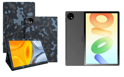 Чехол-подставка CRAYTON для Blackview Oscal Pad 16 – стиль, защита и ручная сборка, цвет Хаки зима