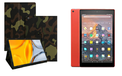 Чехол-подставка CRAYTON для Amazon Fire HD 10 2017, 2018 – стиль, защита и ручная сборка, цвет Хаки тм
