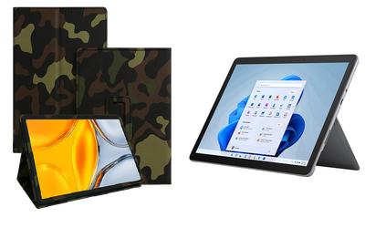 Чехол-подставка CRAYTON для Microsoft Surface Go, Go 2, Go 3 – стиль, защита и ручная сборка, цвет Хаки тм