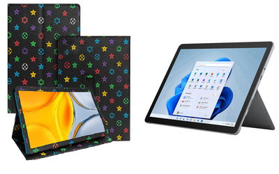 Чехол-подставка CRAYTON для Microsoft Surface Go, Go 2, Go 3 – стиль, защита и ручная сборка, цвет Л черный