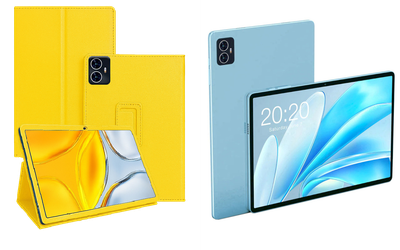 Чехол-подставка CRAYTON для Teclast M50, M50 Pro, M50HD – стиль, защита и ручная сборка, цвет Жёлтый