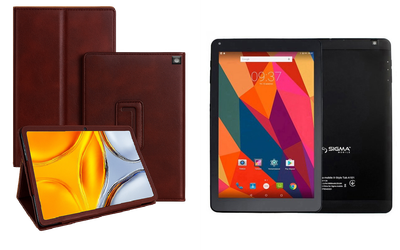 Чехол-подставка CRAYTON для Sigma mobile Tab A102, A103, A104 – стиль, защита и ручная сборка, цвет Карминовый