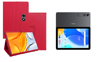 Чехол-подставка CRAYTON для UMIDIGI G3 Tab Ultra – стиль, защита и ручная сборка, цвет Малиновый