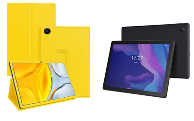 Чехол-подставка CRAYTON для Alcatel 1T Smart 10.1 8092 Prime – стиль, защита и ручная сборка, цвет Жёлтый