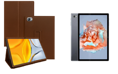 Чехол-подставка CRAYTON для Blackview Tab 15, Tab 15 Pro – стиль, защита и ручная сборка, цвет Коричневый св
