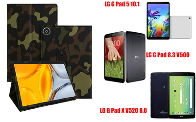 Чохол-підставка CRAYTON для LG G Pad 5 10.1, Pad 8.3, Pad X 8.0 – стиль, захист і ручна збірка, колір Хакі тм