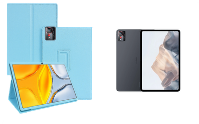 Чехол-подставка CRAYTON для ZTE Nubia Pad Pro – стиль, защита и ручная сборка, цвет Голубой