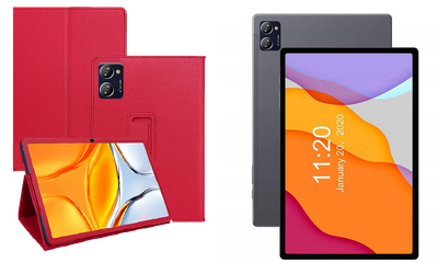 Чехол-подставка CRAYTON для CHUWI HiPad X Pro, HiPad XPro (2022) – стиль, защита и ручная сборка, цвет Малиновый