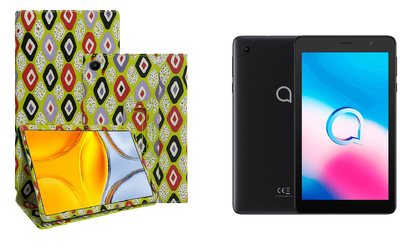 Чехол-подставка CRAYTON для Alcatel 1T 7 4G (9013X) – стиль, защита и ручная сборка, цвет Камни