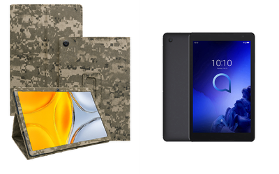 Чехол-подставка CRAYTON для Alcatel 3T 10 (2020) – стиль, защита и ручная сборка, цвет Пиксель М14