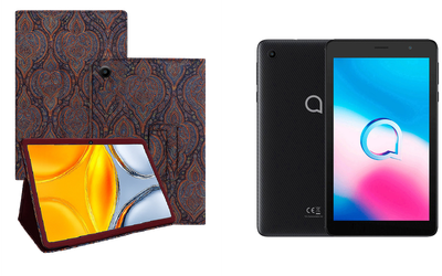 Чехол-подставка CRAYTON для Alcatel 1T 7 4G (9013X) – стиль, защита и ручная сборка, цвет Пестрый