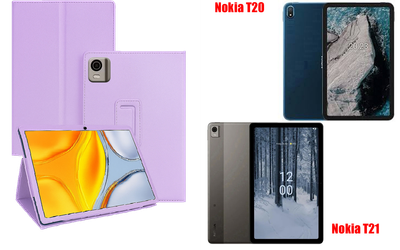Чехол-подставка CRAYTON для Nokia T20, Nokia T21 – стиль, защита и ручная сборка, цвет Фиолетовый