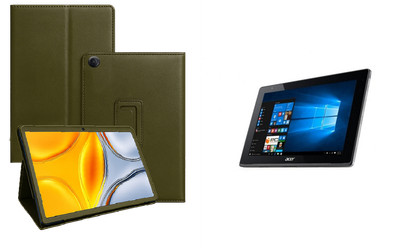 Чехол-подставка CRAYTON для Acer One 10 S1003 – стиль, защита и ручная сборка, цвет Оливковый