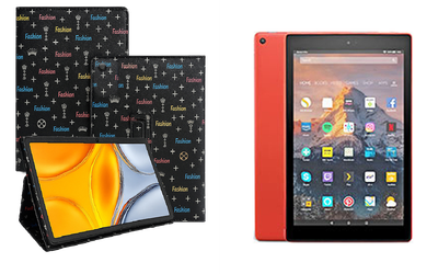 Чехол-подставка CRAYTON для Amazon Fire HD 10 2017, 2018 – стиль, защита и ручная сборка, цвет Фэшн черный