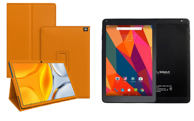 Чехол-подставка CRAYTON для Sigma mobile Tab A102, A103, A104 – стиль, защита и ручная сборка, цвет Оранжевый