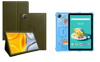 Чехол-подставка CRAYTON для Blackview TAB A7 Kids – стиль, защита и ручная сборка, цвет Оливковый