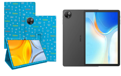 Чехол-подставка CRAYTON для Blackview Oscal Pad 90 – стиль, защита и ручная сборка, цвет Фэшн синий
