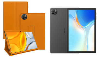 Чехол-подставка CRAYTON для Blackview Oscal Pad 90 – стиль, защита и ручная сборка, цвет Оранжевый