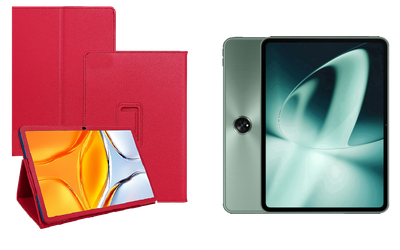 Чехол-подставка CRAYTON для OnePlus Pad, Pad 2, Pad Go, Pad Pro – стиль, защита и ручная сборка, цвет Малиновый