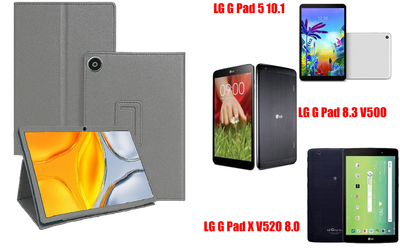 Чохол-підставка CRAYTON для LG G Pad 5 10.1, Pad 8.3, Pad X 8.0 – стиль, захист і ручна збірка, колір Сірий тм