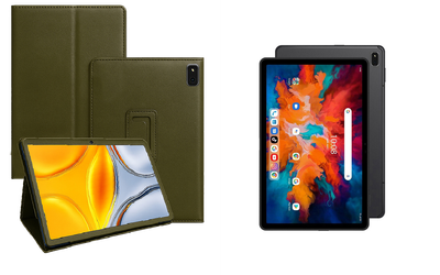Чехол-подставка CRAYTON для Umidigi A11 TAB – стиль, защита и ручная сборка, цвет Оливковый