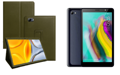 Чехол-подставка CRAYTON для Tecno Tab 7 P704a – стиль, защита и ручная сборка, цвет Оливковый