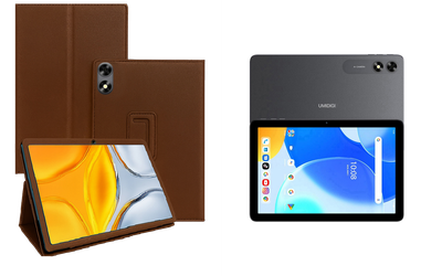Чехол-подставка CRAYTON для UMIDIGI G3 Tab Ultra – стиль, защита и ручная сборка, цвет Коричневый св