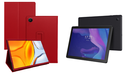 Чехол-подставка CRAYTON для Alcatel 1T Smart 10.1 8092 Prime – стиль, защита и ручная сборка, цвет Красный