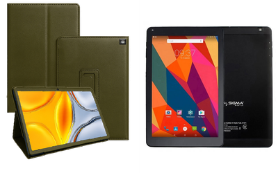 Чехол-подставка CRAYTON для Sigma mobile Tab A102, A103, A104 – стиль, защита и ручная сборка, цвет Оливковый