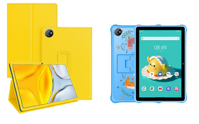 Чехол-подставка CRAYTON для Blackview TAB A7 Kids – стиль, защита и ручная сборка, цвет Жёлтый