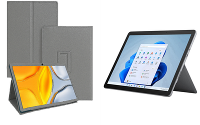 Чехол-подставка CRAYTON для Microsoft Surface Go, Go 2, Go 3 – стиль, защита и ручная сборка, цвет Серый тм