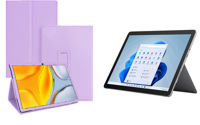 Чехол-подставка CRAYTON для Microsoft Surface Go, Go 2, Go 3 – стиль, защита и ручная сборка, цвет Фиолетовый