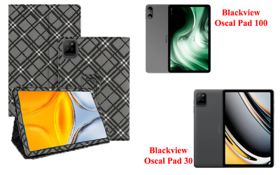 Чехол-подставка CRAYTON для Blackview Oscal Pad 100, Oscal Pad 30 – стиль, защита и ручная сборка, цвет Клетка