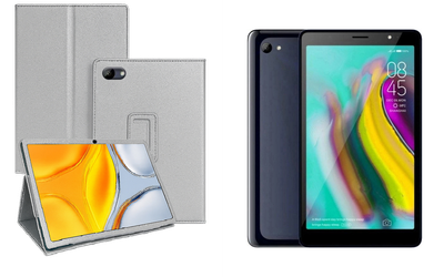 Чехол-подставка CRAYTON для Tecno Tab 7 P704a – стиль, защита и ручная сборка, цвет Серебро