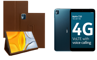 Чехол-подставка CRAYTON для Nokia Tab T10 – стиль, защита и ручная сборка, цвет Коричневый св
