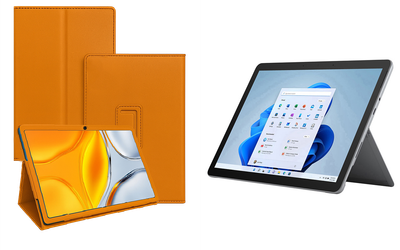 Чехол-подставка CRAYTON для Microsoft Surface Go, Go 2, Go 3 – стиль, защита и ручная сборка, цвет Оранжевый