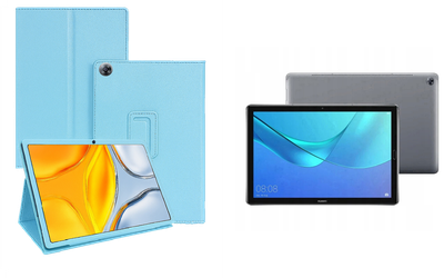 Чехол-подставка CRAYTON для Huawei MediaPad M5 10, M5 Lite 10 – стиль, защита и ручная сборка, цвет Голубой