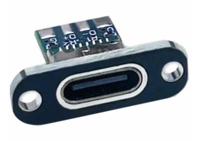 Разъем Type C c отверстиями ЧЕРНЫЙ 4 pin
