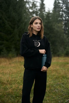 Худі жіноче з принтом Лісова казка Wear me XS/S Чорний (9_25_160-2_12892)