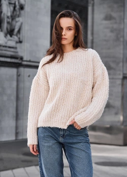 Светр Жіночий Стаф Молочний В'язаний Оверсайз Staff Gi Milk Oversize M-L (361319)