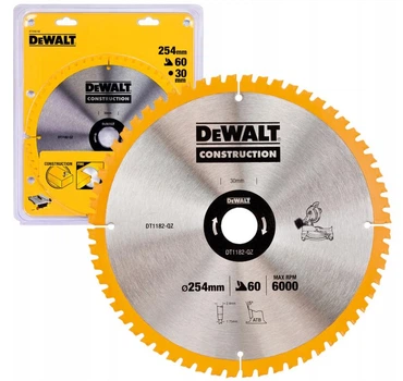 Пильный диск по дереву DeWalt DT1182 254 x 30 мм, 60 зубцов