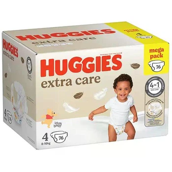 Підгузки Huggies Extra Care Box розмір 4 (8-16 кг), 76 шт